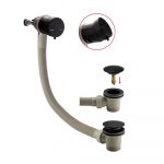 Bath Filler Overflow with Click Clack Waste - Black Matt