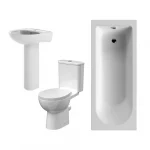 Round Single Ended Bath 1700mm x 700mm, Pan and Cistern, Basin and Pedestal