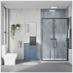 Elvira Black Rectangle Shower Enclosure Bathroom Suit 500mm