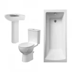 Square Single Ended Bath 1700mm x700mm, Pan and Cistern, Basin and Pedestal