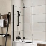 Single Panel Bath Screen 1500 x 900 Black