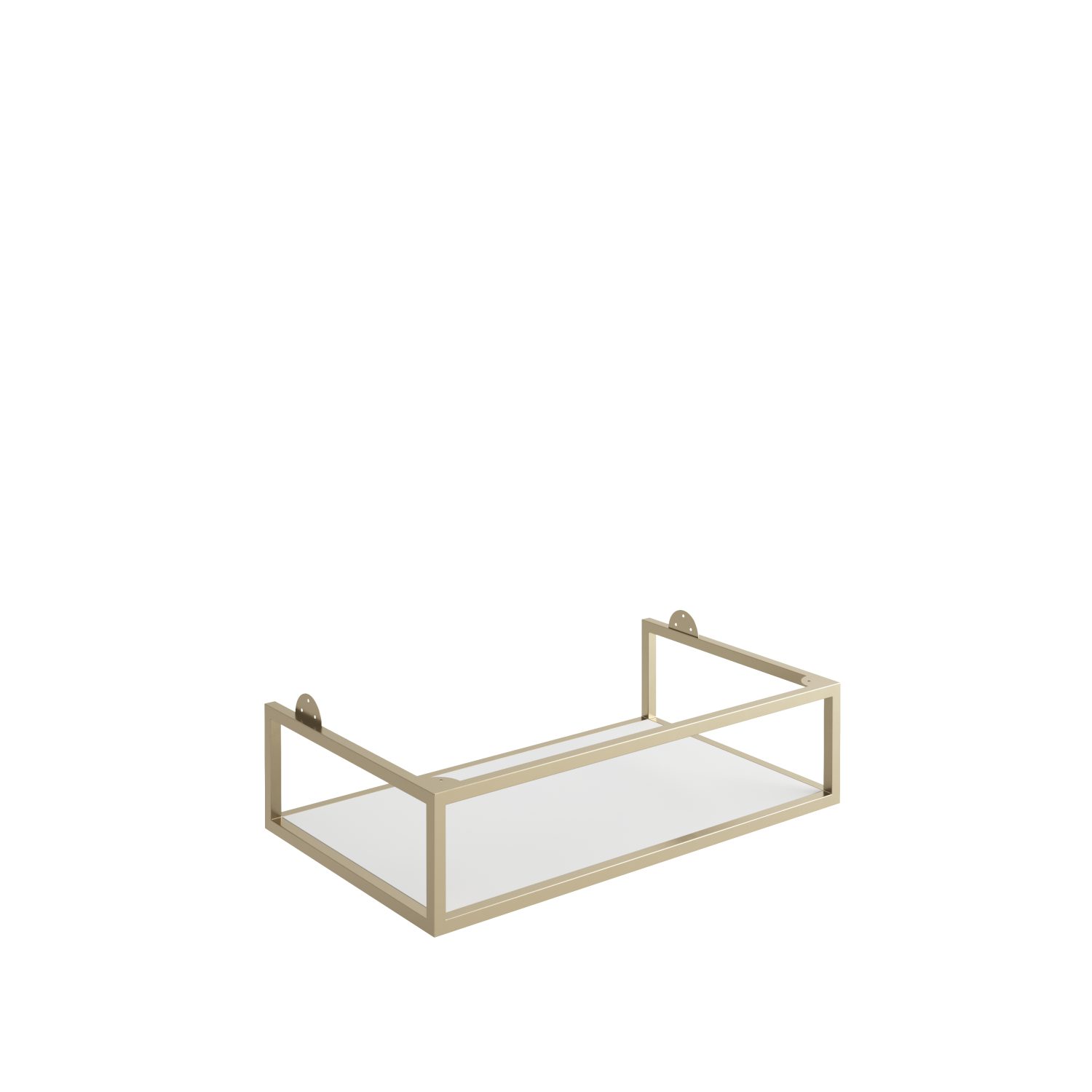 AMBIENCE-BRASSFRAME-80X48X20_CUTOUT_001-1500x1500 Zurcon 800 Brushed Brass/Black Frame & Shelf - 790w x 200h x 475d - Image 1