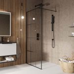 Grid Wetroom Panel - 900 - Black