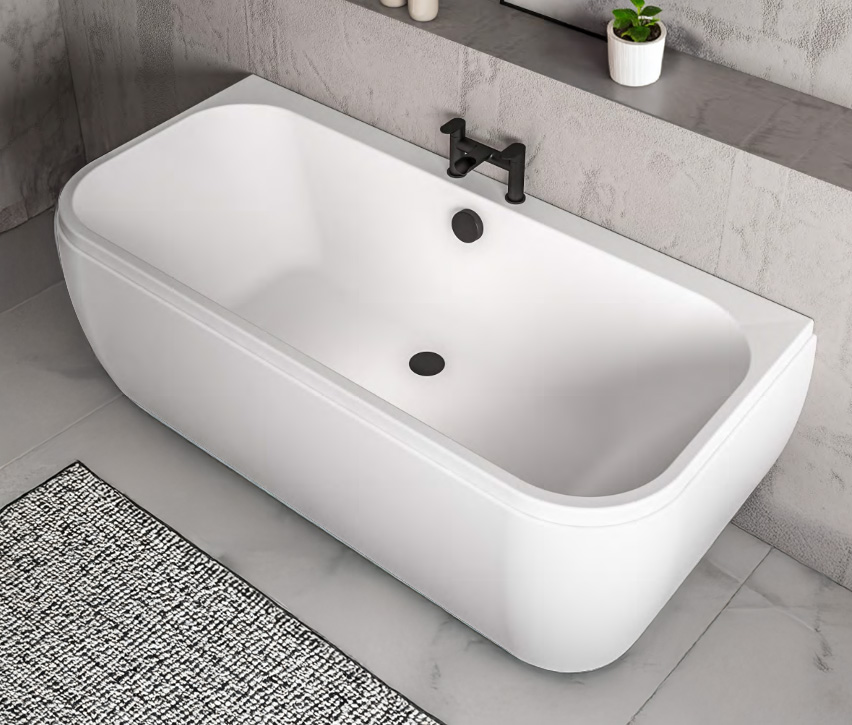 Thin-Edge-D-shape-BTW-3.jpg Thin Edge D-Shape Back to Wall Bath 1800 x 800 - Image 1