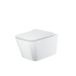 Rueco Rimless Square Wall Hung Pan Including Soft Close Seat
