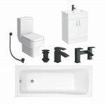 Oslo Matt Black L-Shaped Bathroom Set