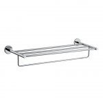 Jaquar Continental Towel Shelf 600mm Long with Lower Hangers, Stainless Steel