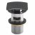 Black Square Dome Slotted Sprung Basin Waste