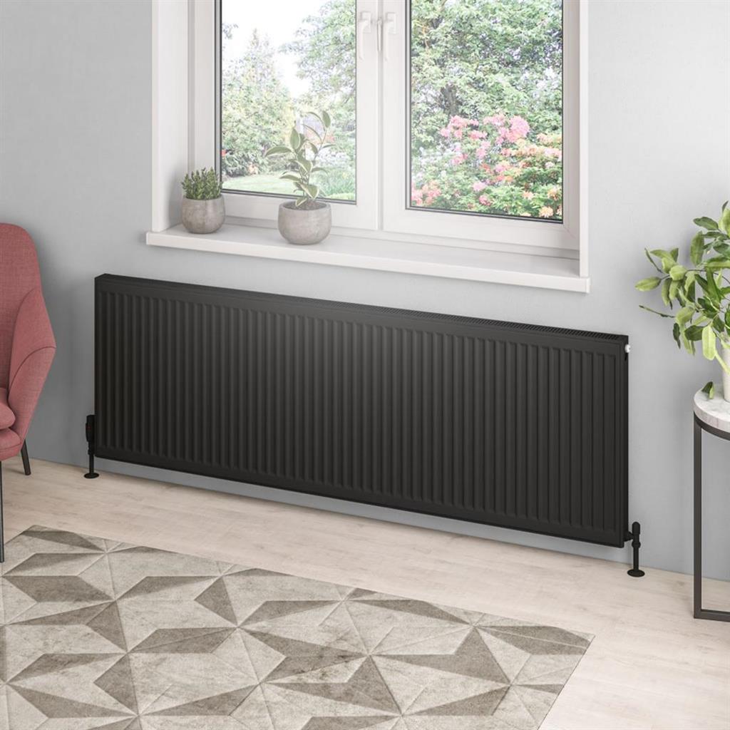 EB_T21_CP_600x1800_MB Type 21 Compact Panel Radiator 600 x 1800 Matt Black - Image 1