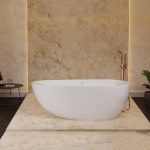 Jaquar Oliv Free Standing Bathtub 1600x750x430/570mm With Built In Overflow & Pop-Up Waste
