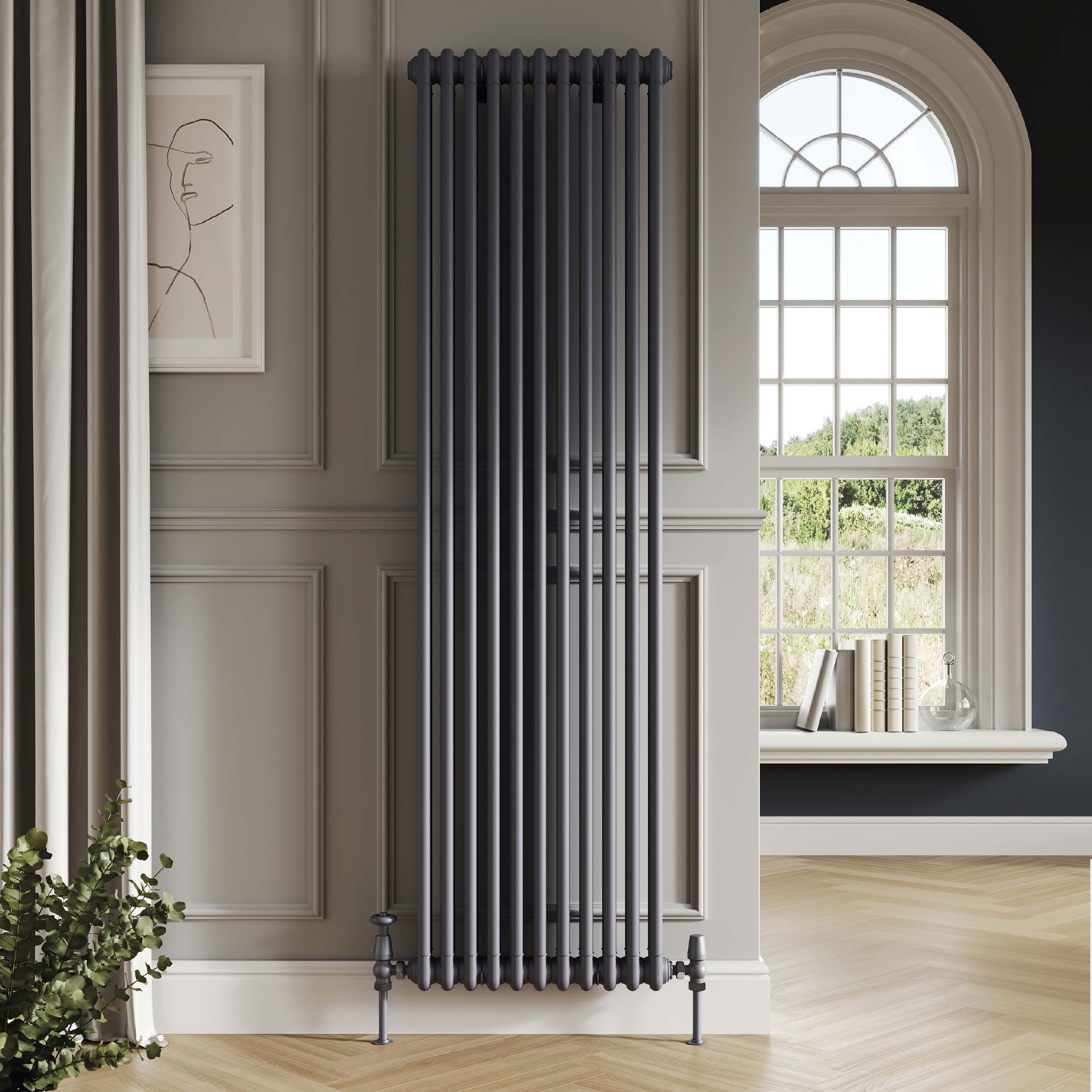 NEWTR3C1800335 Newcastle Towel Radiators 3 Column Towel Rail 1800h x 335w x 100d mm - Image 1