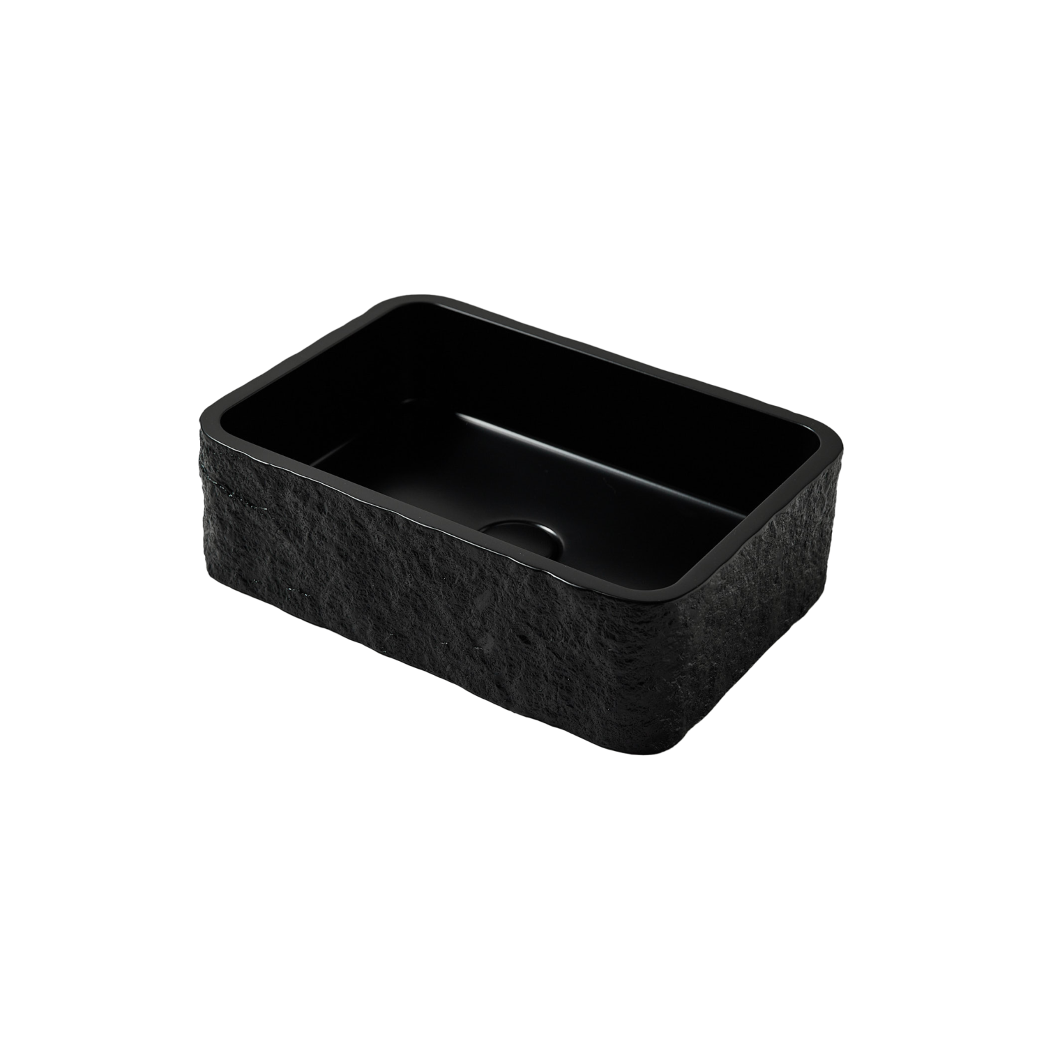 Stone Blk Silo Rectangle Countertop Basin - Image 1