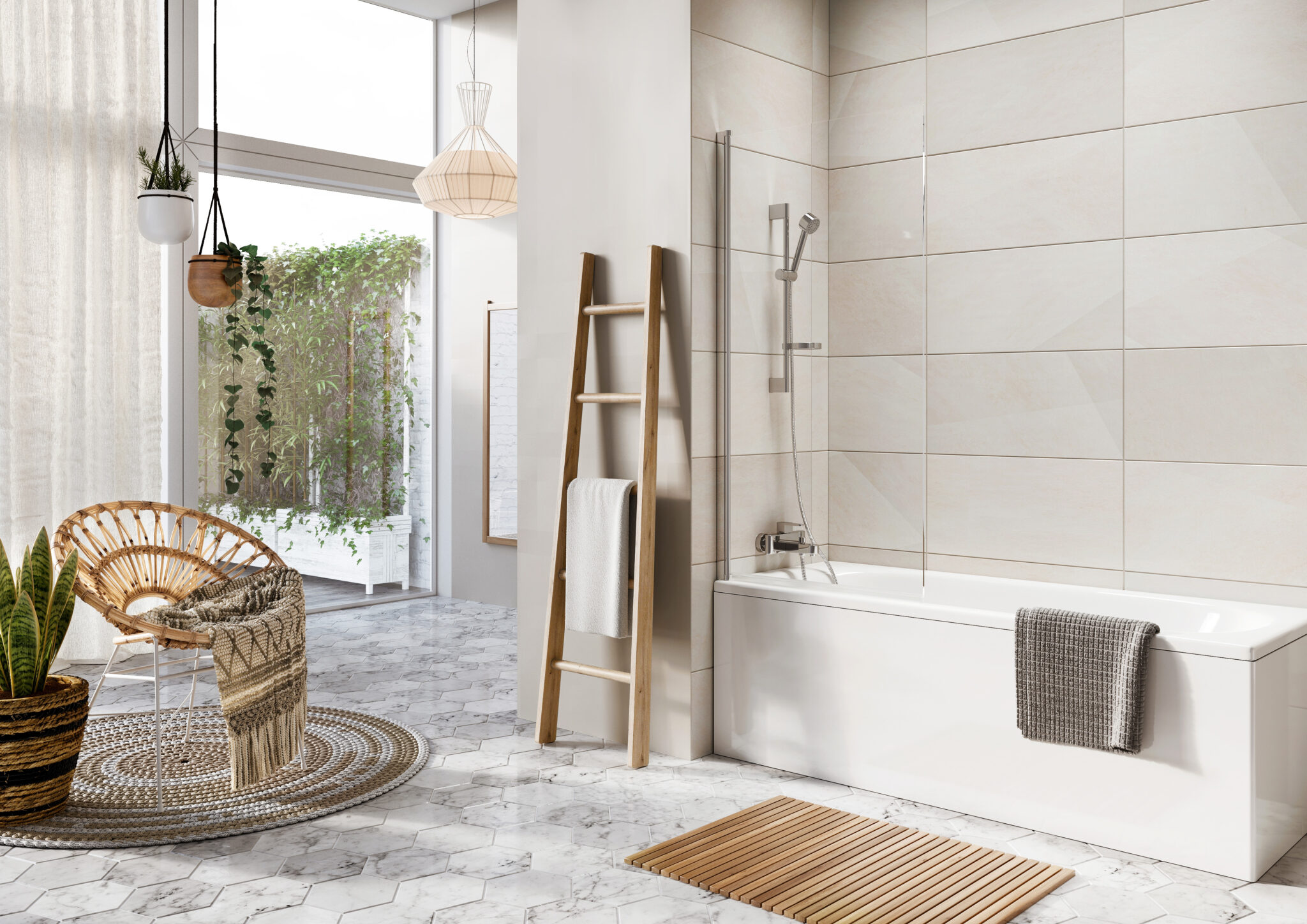 THALIA-Single-Panel-Bath-Screen-2048x1448 Outward Opening Bath Screen 1500 x 900 Chrome Finish - Image 1