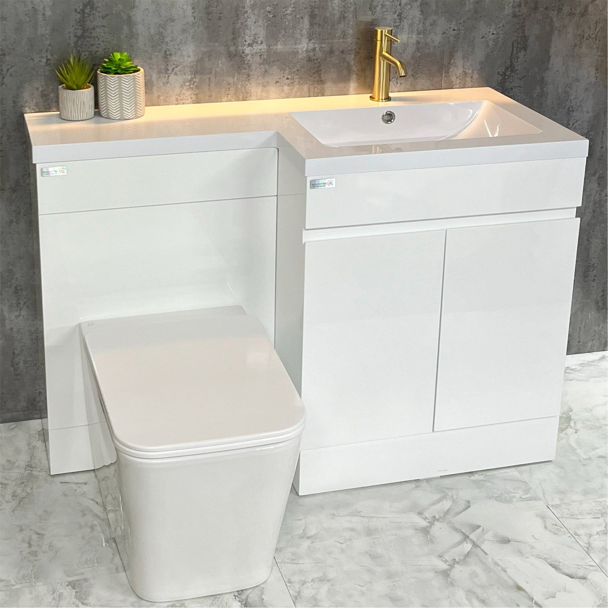 Wh Vale 1100 Vanity Unit & Back to Wall with Basin Right - Image 1