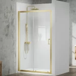 MBox Sliding door with optional Side Panel - Brushed Brass